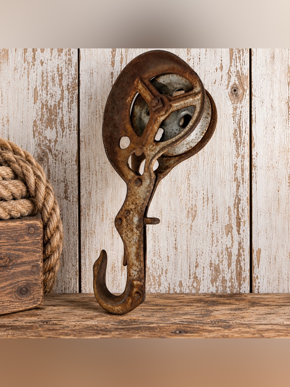 Antique Hay Trolley Drop Pulley Hook F26 13” Cast Iron Farm Industrial Decor